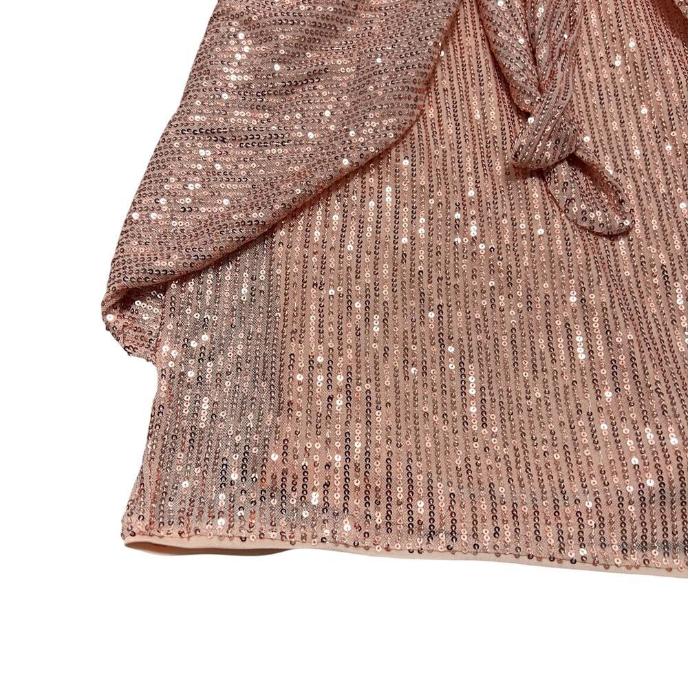 NWT GRACE KARIN Sequined Asymmetric Pink Off Shoulder Bodycon Midi Dress Size L - Picture 4 of 12